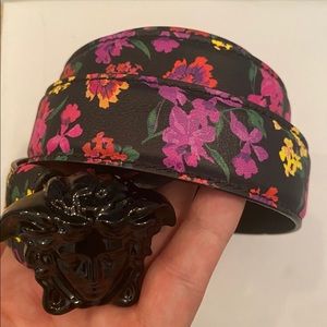 SOLD Versace Medusa floral belt
